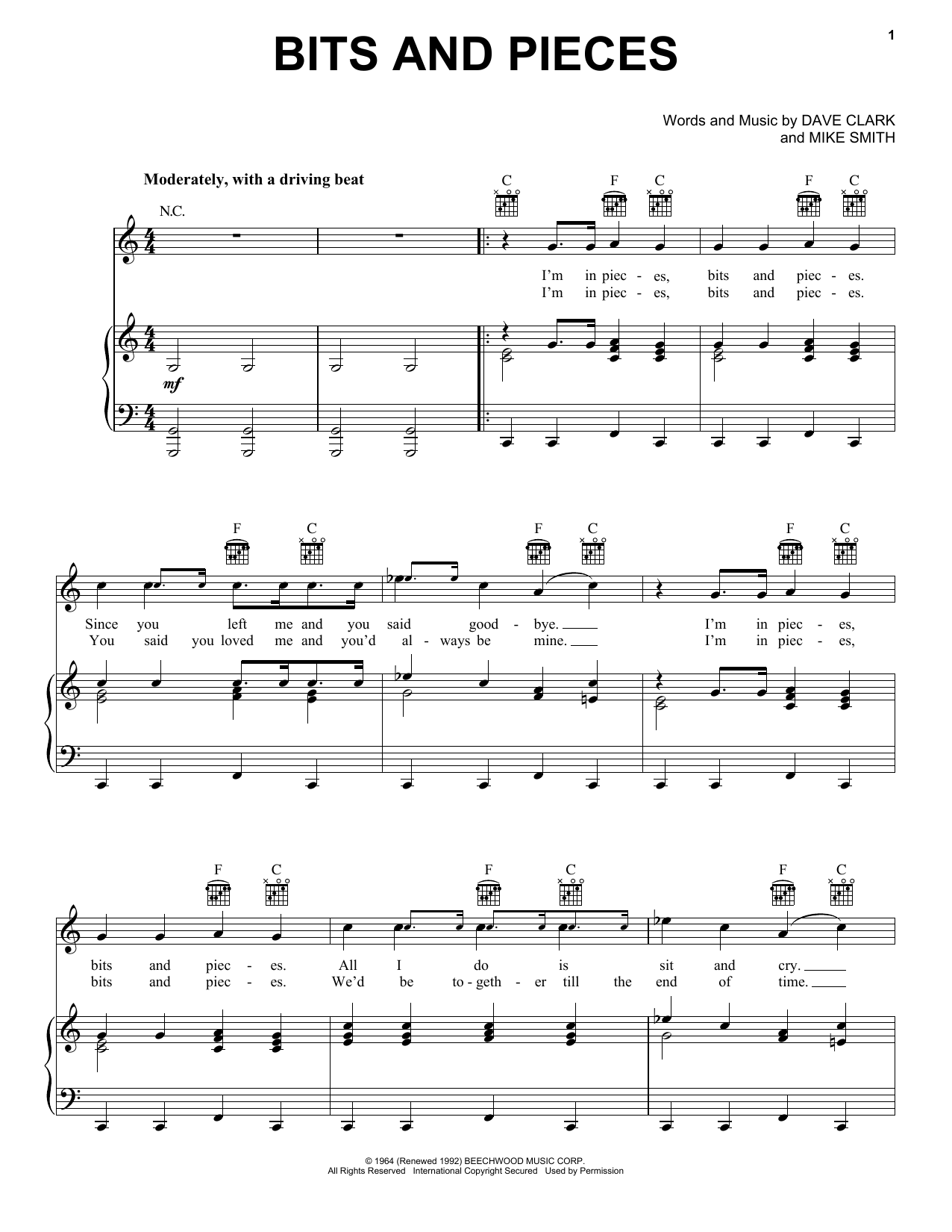 Download The Dave Clark Five Bits And Pieces Sheet Music