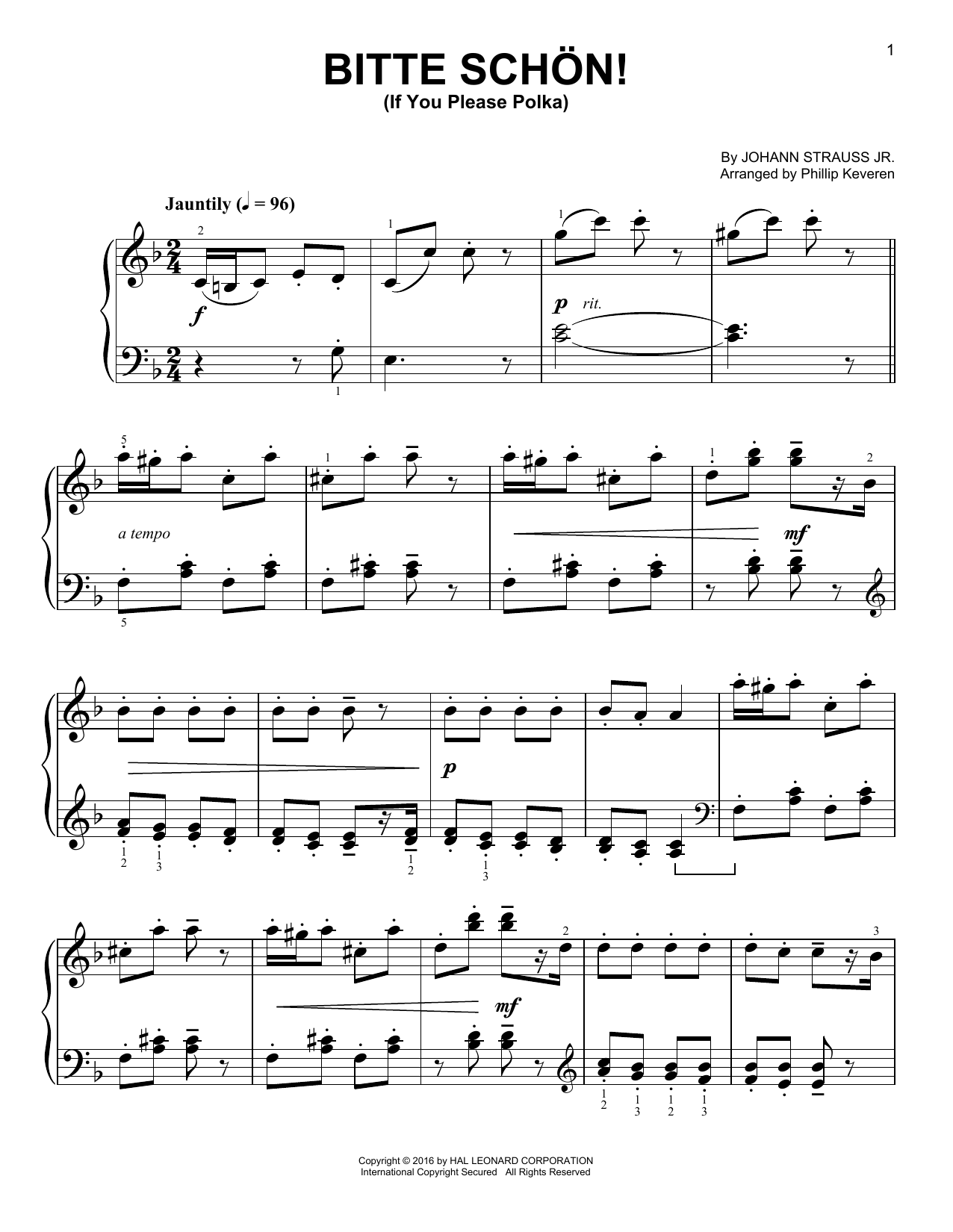 Download Johann Strauss II Bitte schon! (If You Please Polka) [Cla Sheet Music