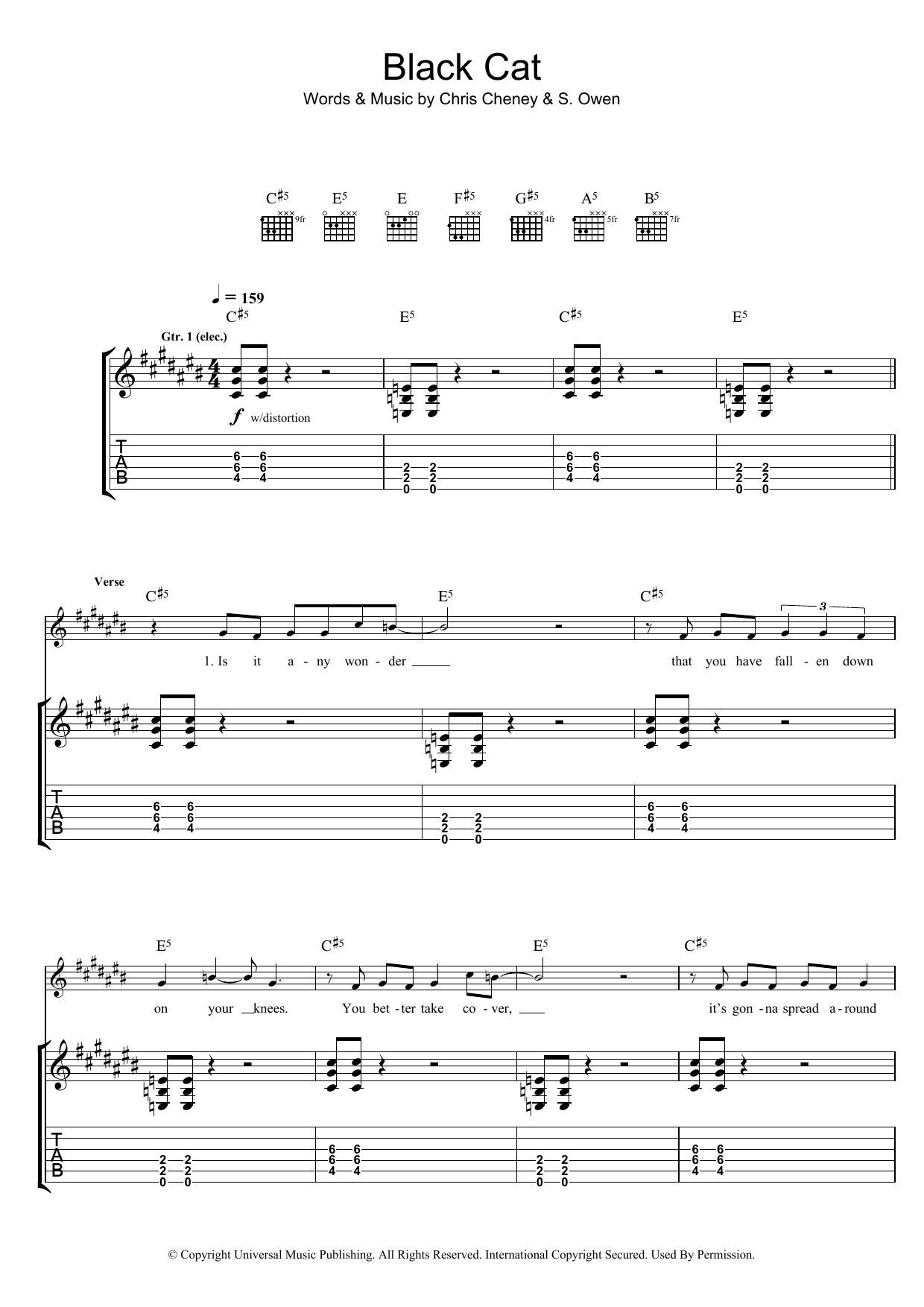 Download The Living End Black Cat Sheet Music