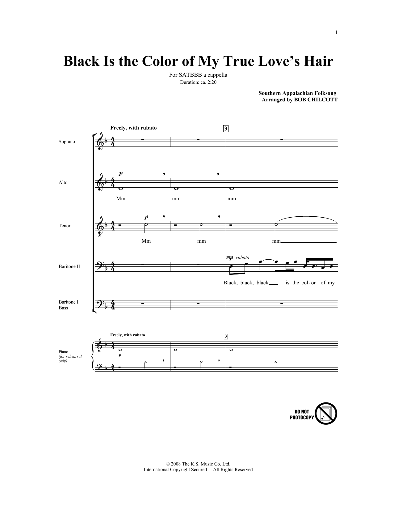 Download Bob Chilcott Black Is The Color Of My True Love's Ha Sheet Music