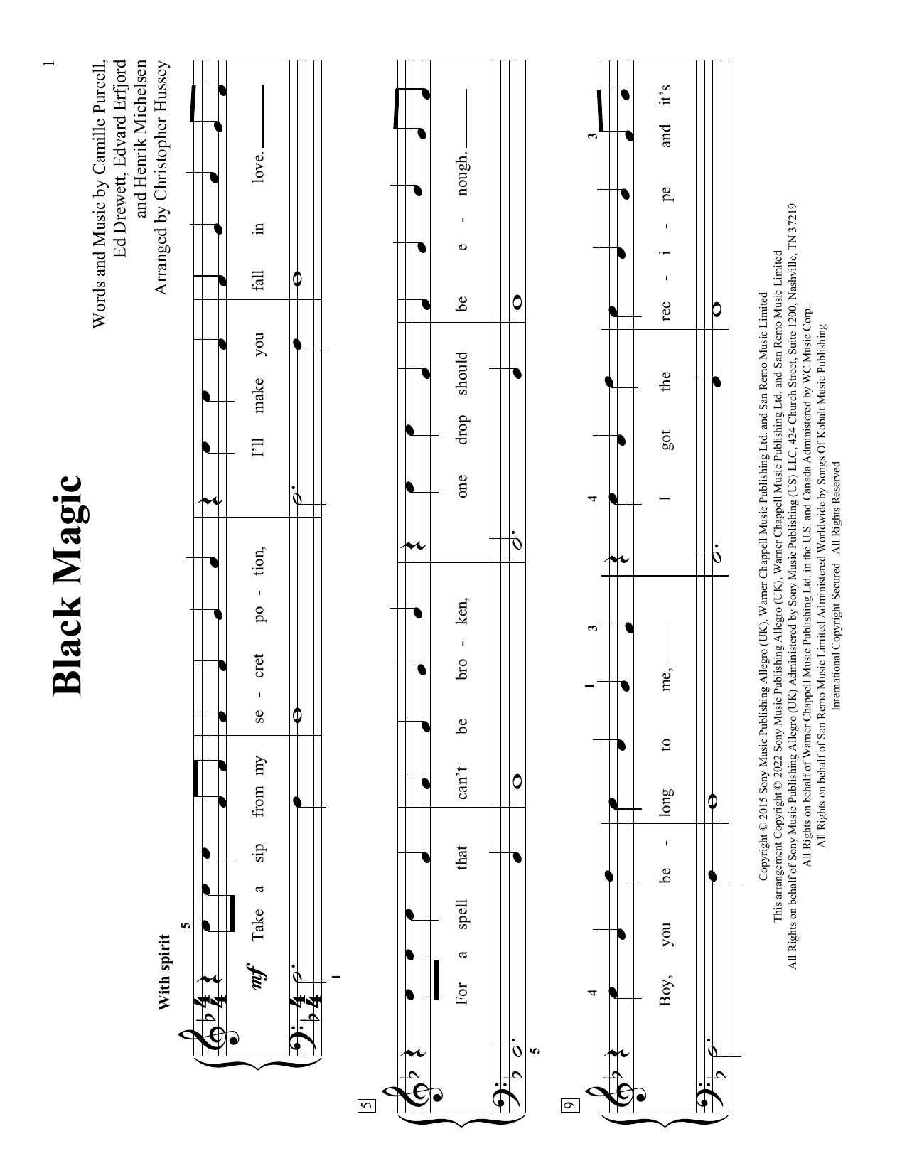 Download Camille Purcell Black Magic (arr. Christopher Hussey) Sheet Music