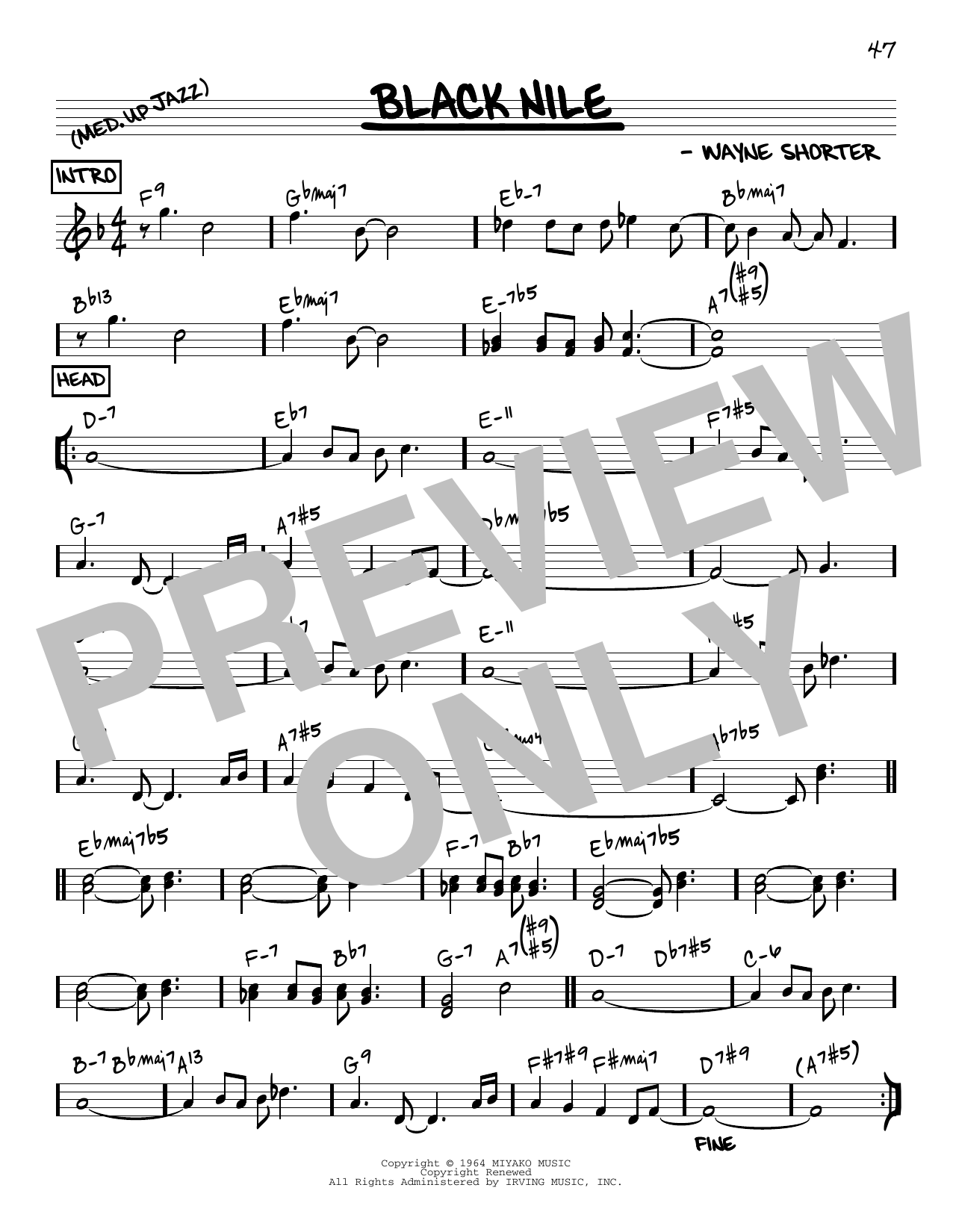 Download Wayne Shorter Black Nile [Reharmonized version] (arr. Sheet Music
