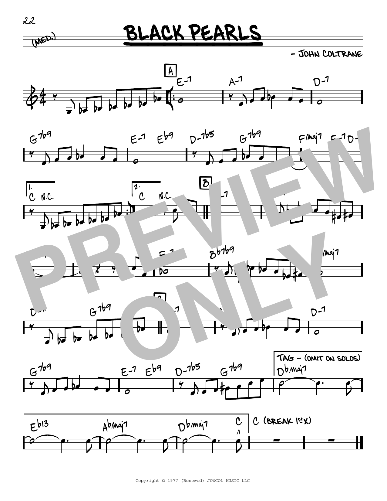 Download John Coltrane Black Pearls Sheet Music