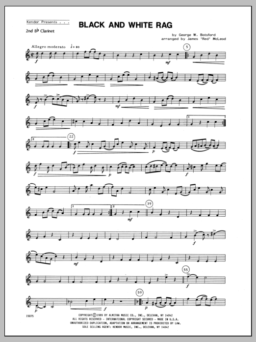 Download McLeod Black And White Rag - Clarinet 2 Sheet Music