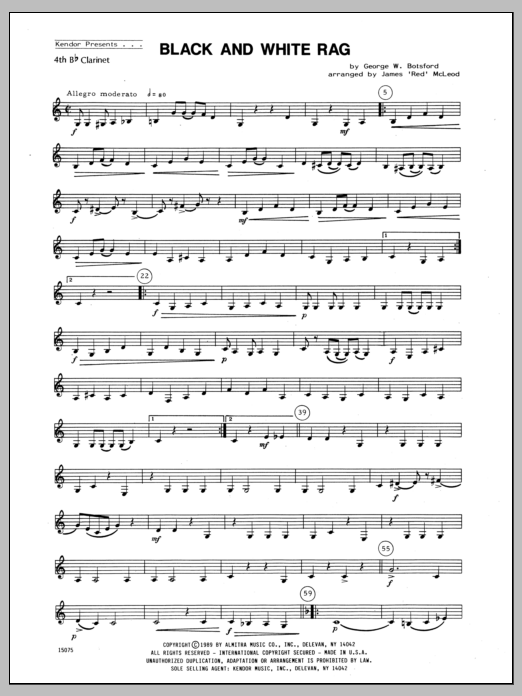 Download McLeod Black And White Rag - Clarinet 4 Sheet Music