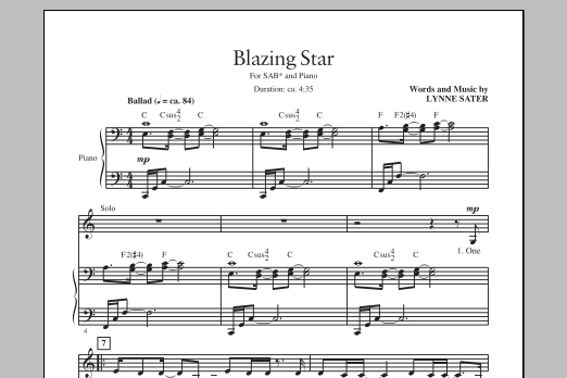 Download Lynne Sater Blazing Star Sheet Music