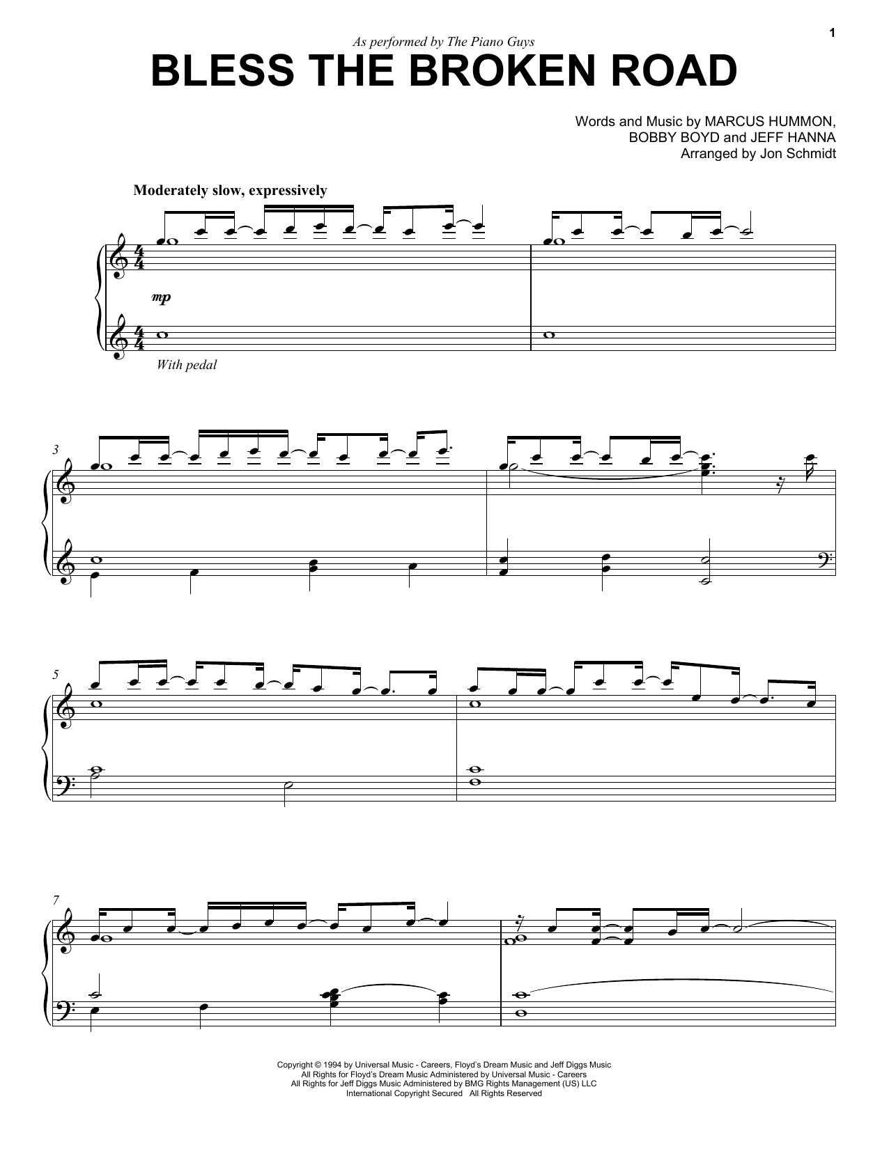 Download The Piano Guys Bless The Broken Road Sheet Music
