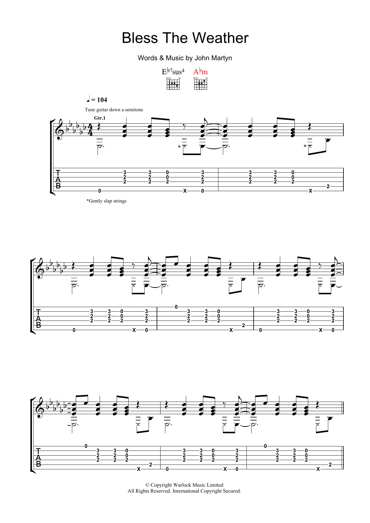 Download John Martyn Bless The Weather Sheet Music