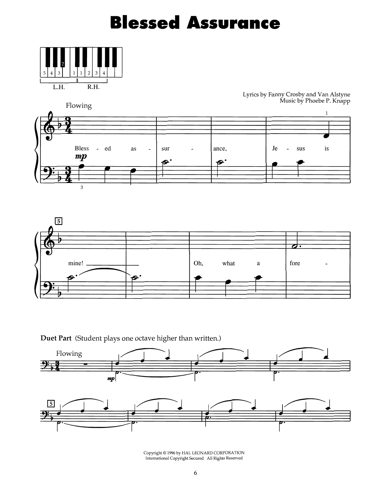 Download Fanny J. Crosby Blessed Assurance Sheet Music