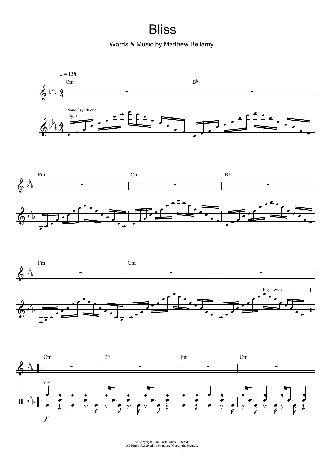 Download Muse Bliss Sheet Music