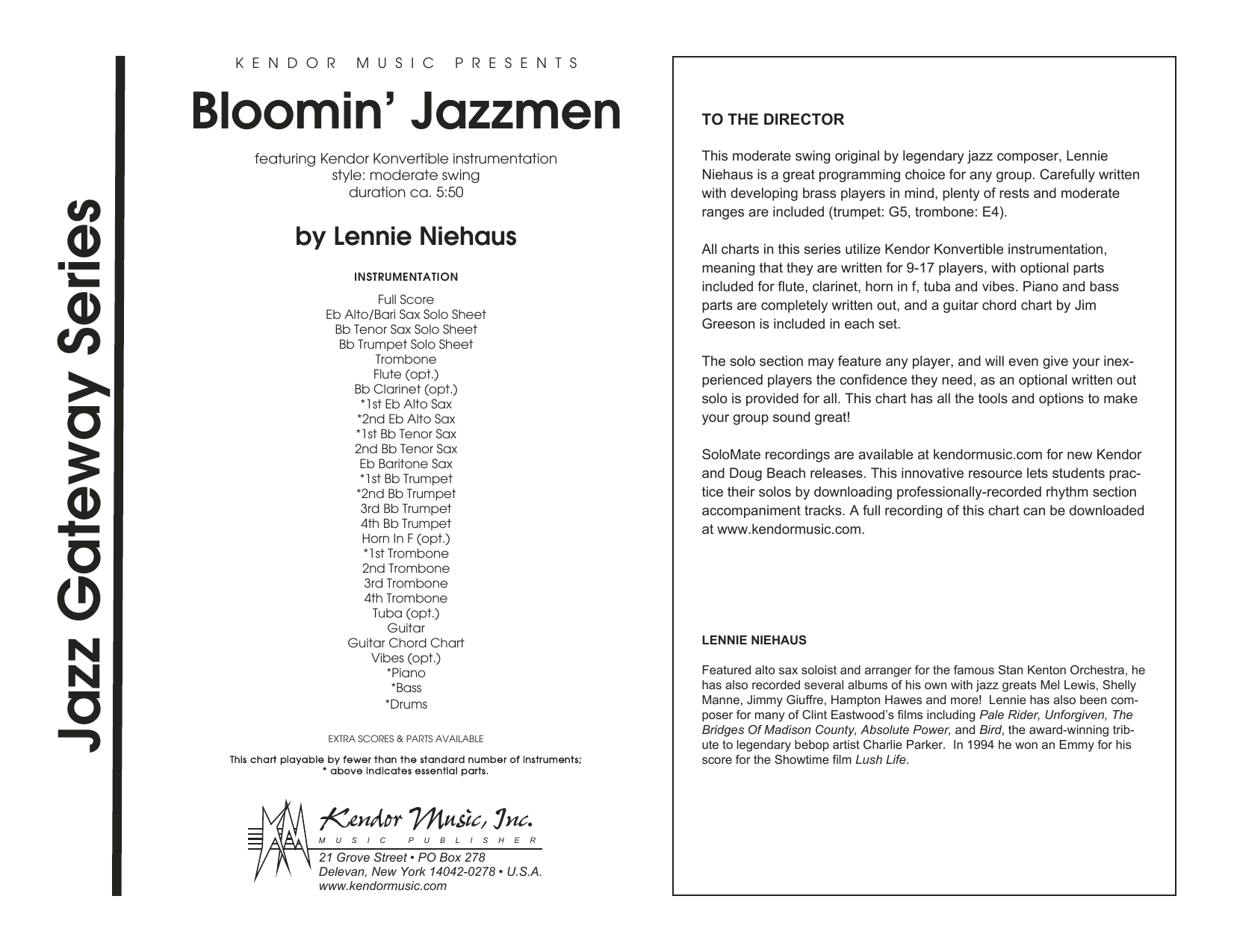 Download Lennie Niehaus Bloomin' Jazzmen - Full Score Sheet Music