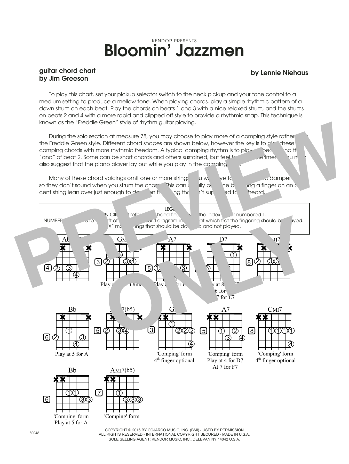 Download Lennie Niehaus Bloomin' Jazzmen - Guitar Chord Chart Sheet Music