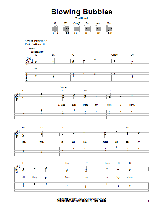 Download Traditional Blowing Bubbles Sheet Music