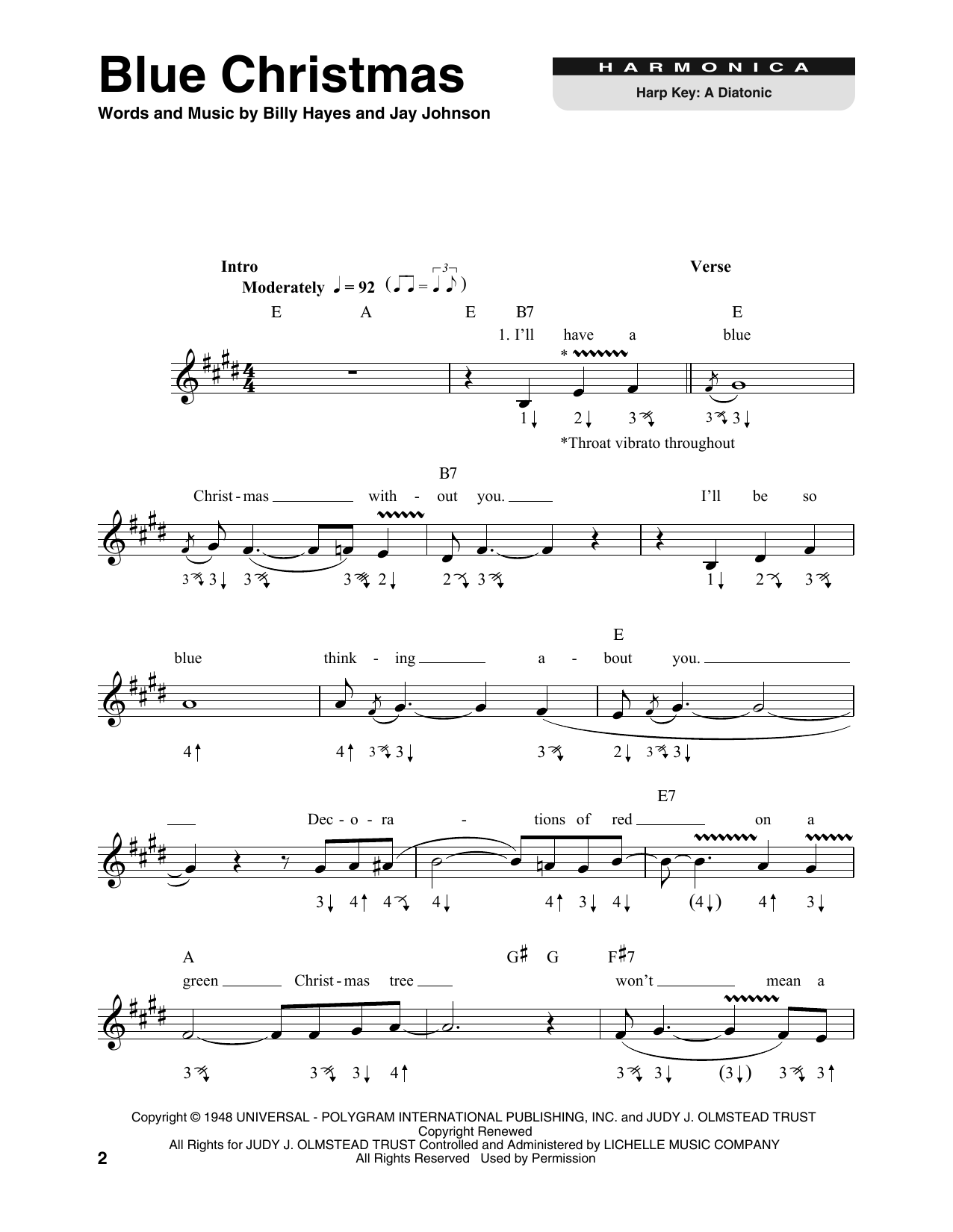 Elvis Presley Blue Christmas sheet music notes printable PDF score