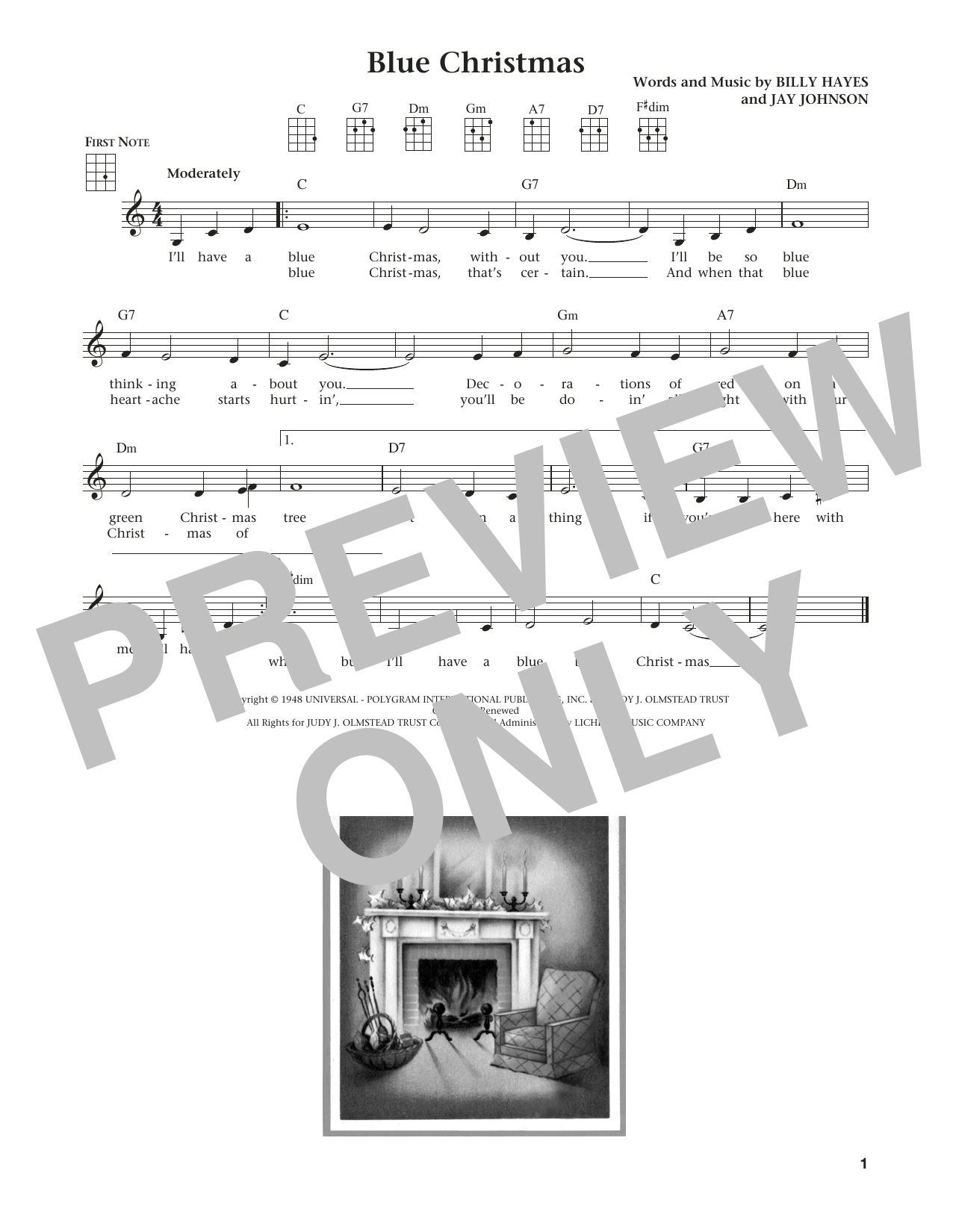 Download Elvis Presley Blue Christmas (from The Daily Ukulele) Sheet Music