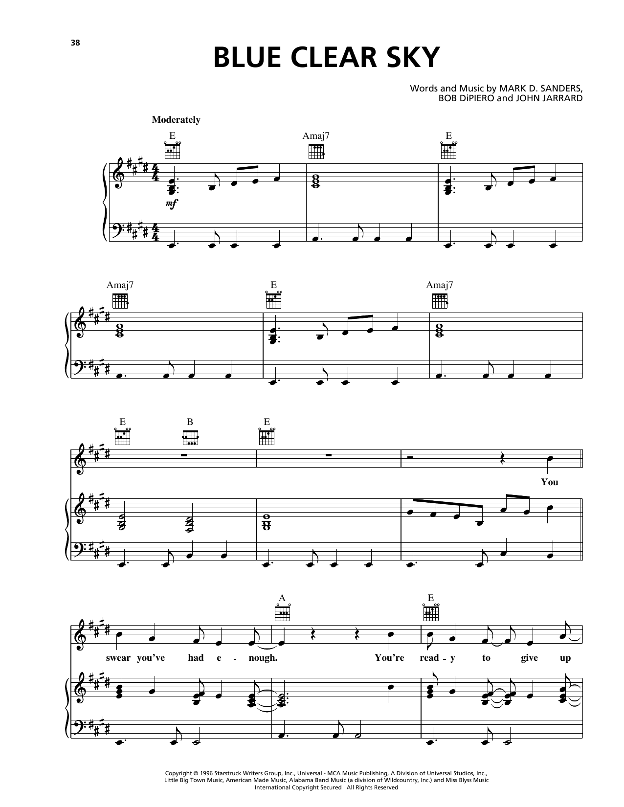 Download George Strait Blue Clear Sky Sheet Music