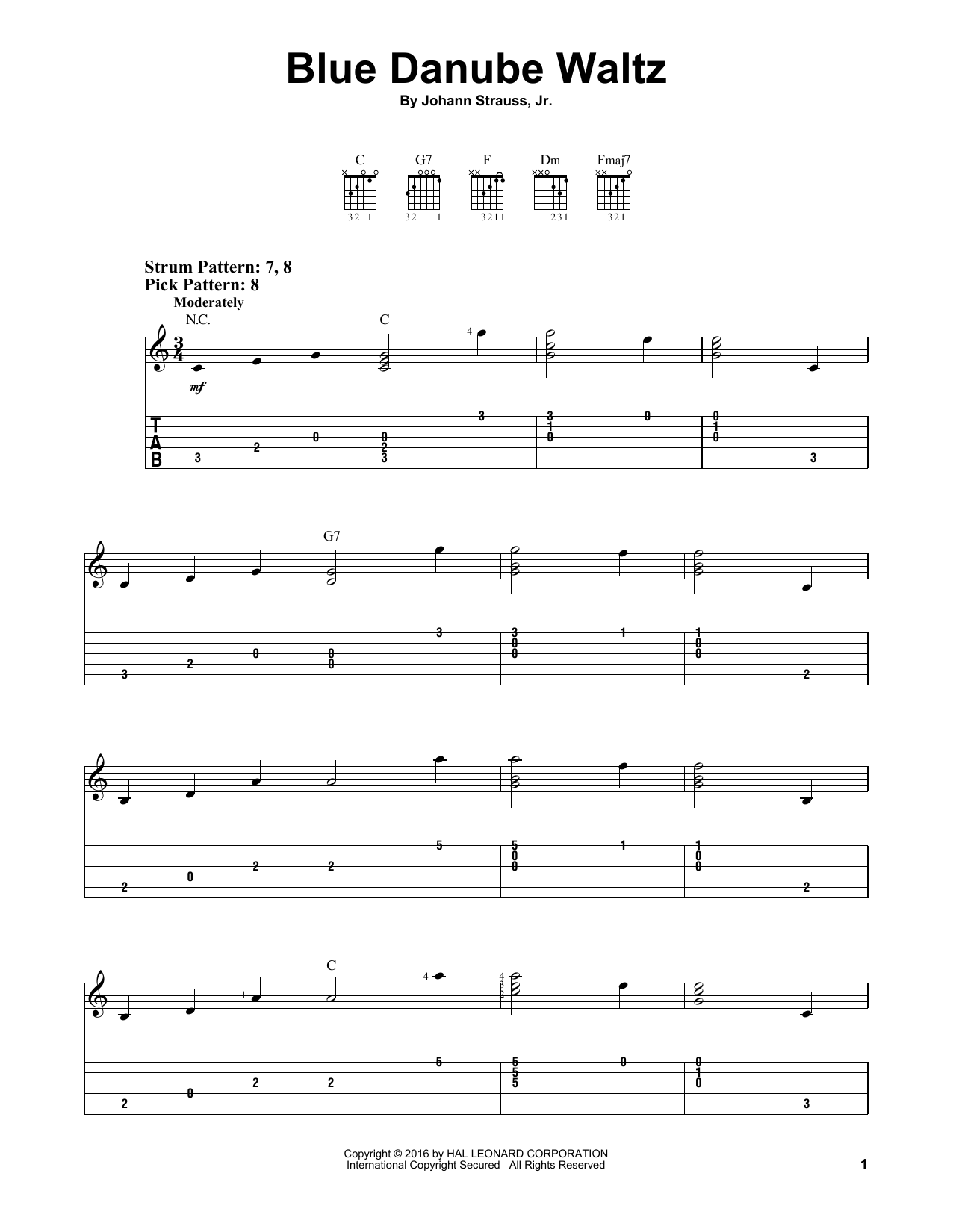 Download Johann Strauss, Jr. Blue Danube Waltz Sheet Music
