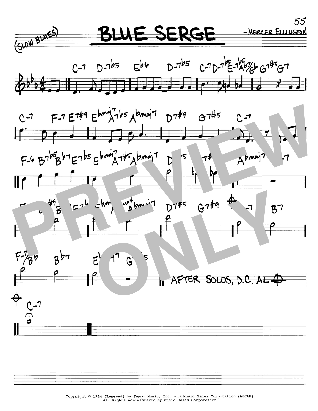 Download Duke Ellington Blue Serge Sheet Music
