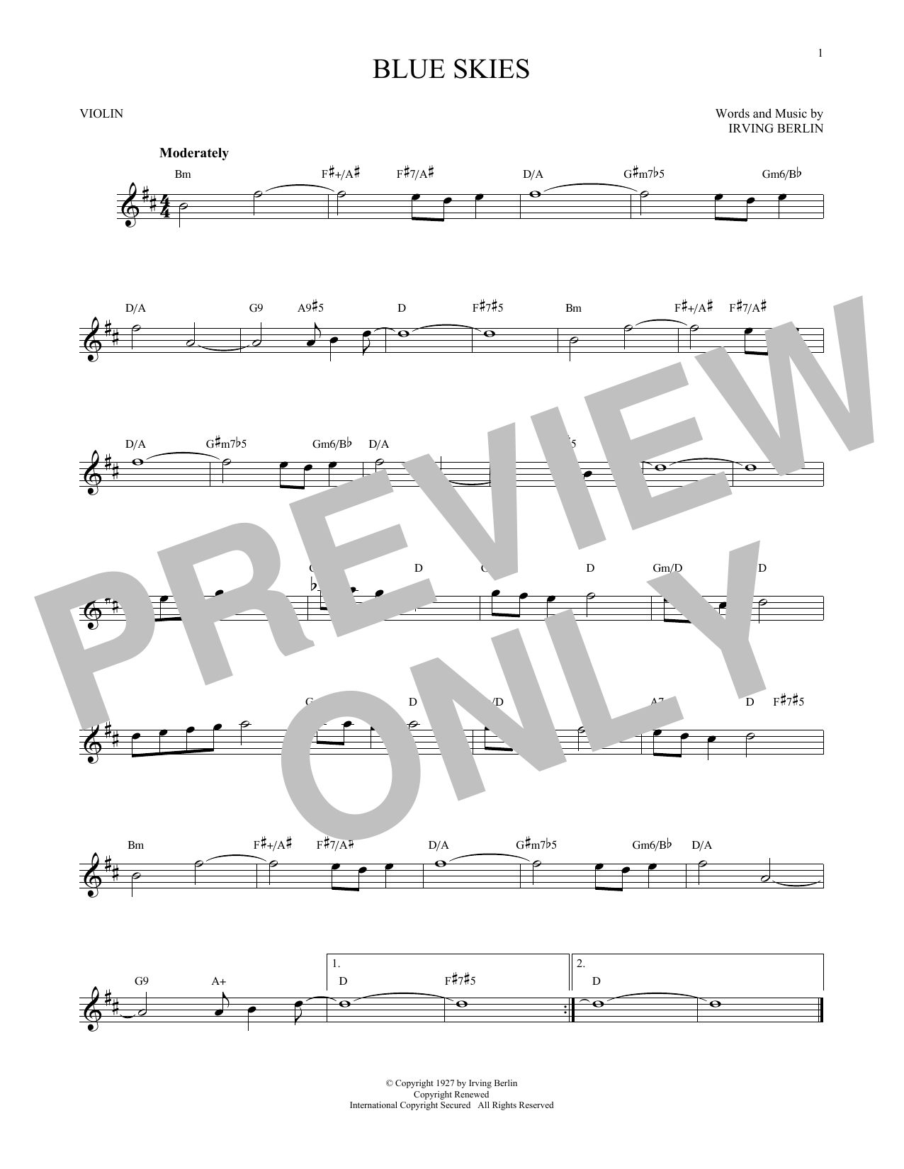 Download Willie Nelson Blue Skies Sheet Music