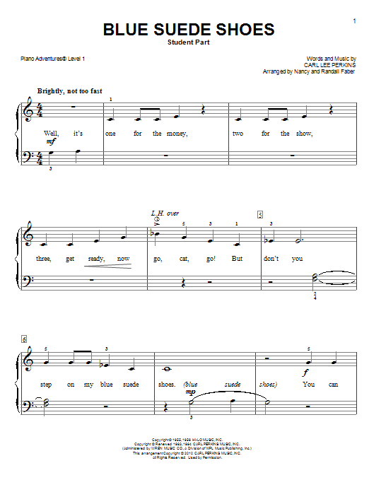 Download Nancy and Randall Faber Blue Suede Shoes Sheet Music