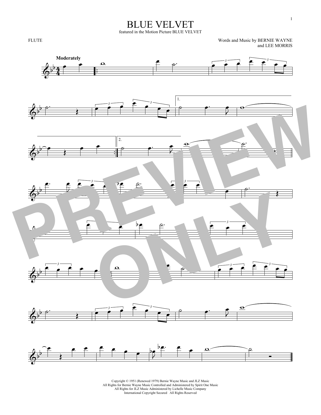 Download Bobby Vinton Blue Velvet Sheet Music
