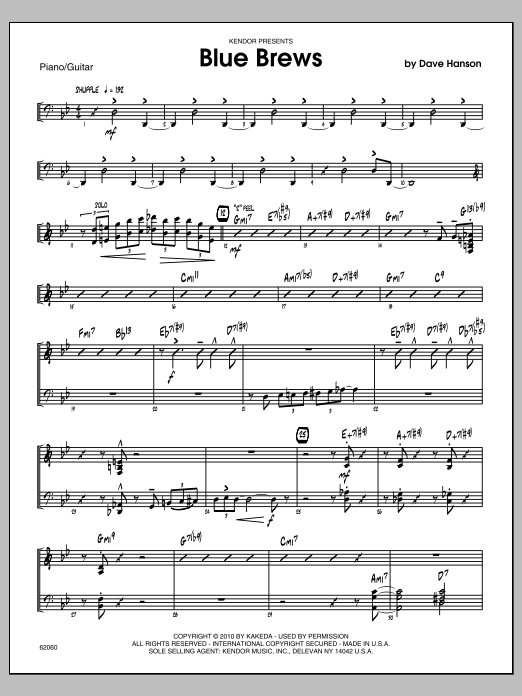 Download Hanson Blue Brews - Piano Sheet Music