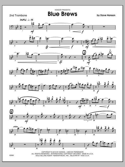 Download Hanson Blue Brews - Trombone 2 Sheet Music