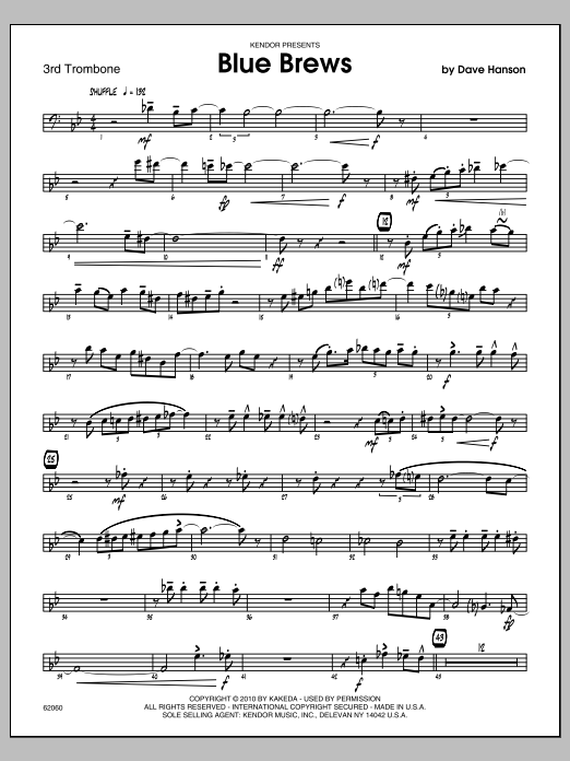 Download Hanson Blue Brews - Trombone 3 Sheet Music