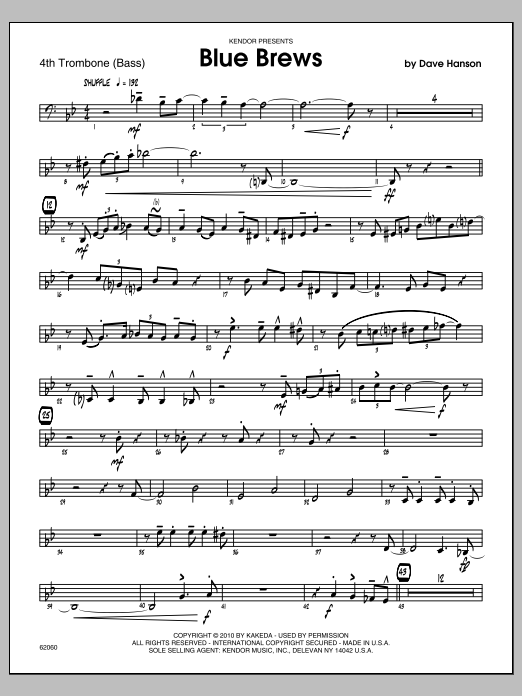 Download Hanson Blue Brews - Trombone 4 Sheet Music