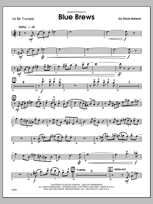 Download Hanson Blue Brews - Trumpet 1 Sheet Music