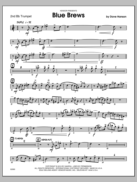 Download Hanson Blue Brews - Trumpet 2 Sheet Music