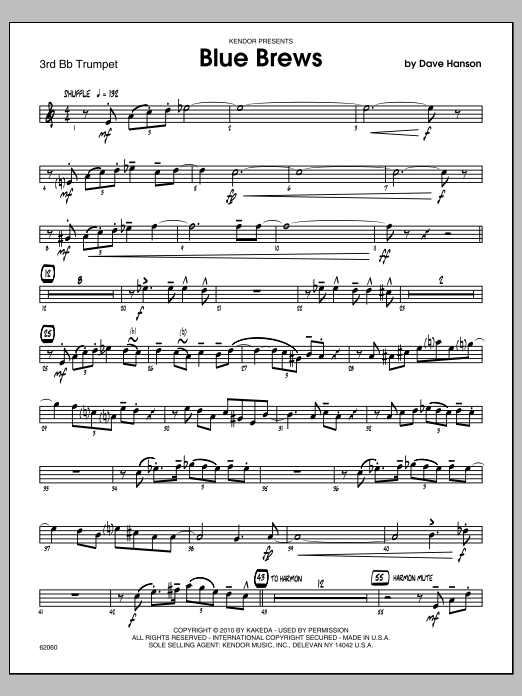 Download Hanson Blue Brews - Trumpet 3 Sheet Music
