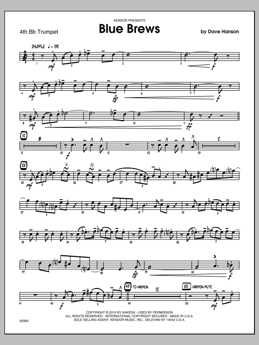 Download Hanson Blue Brews - Trumpet 4 Sheet Music