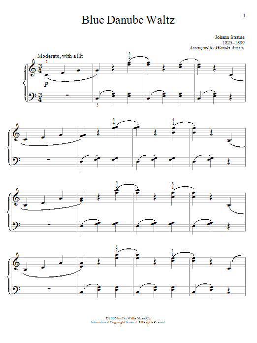 Johann Strauss II The Blue Danube Waltz sheet music notes printable PDF score