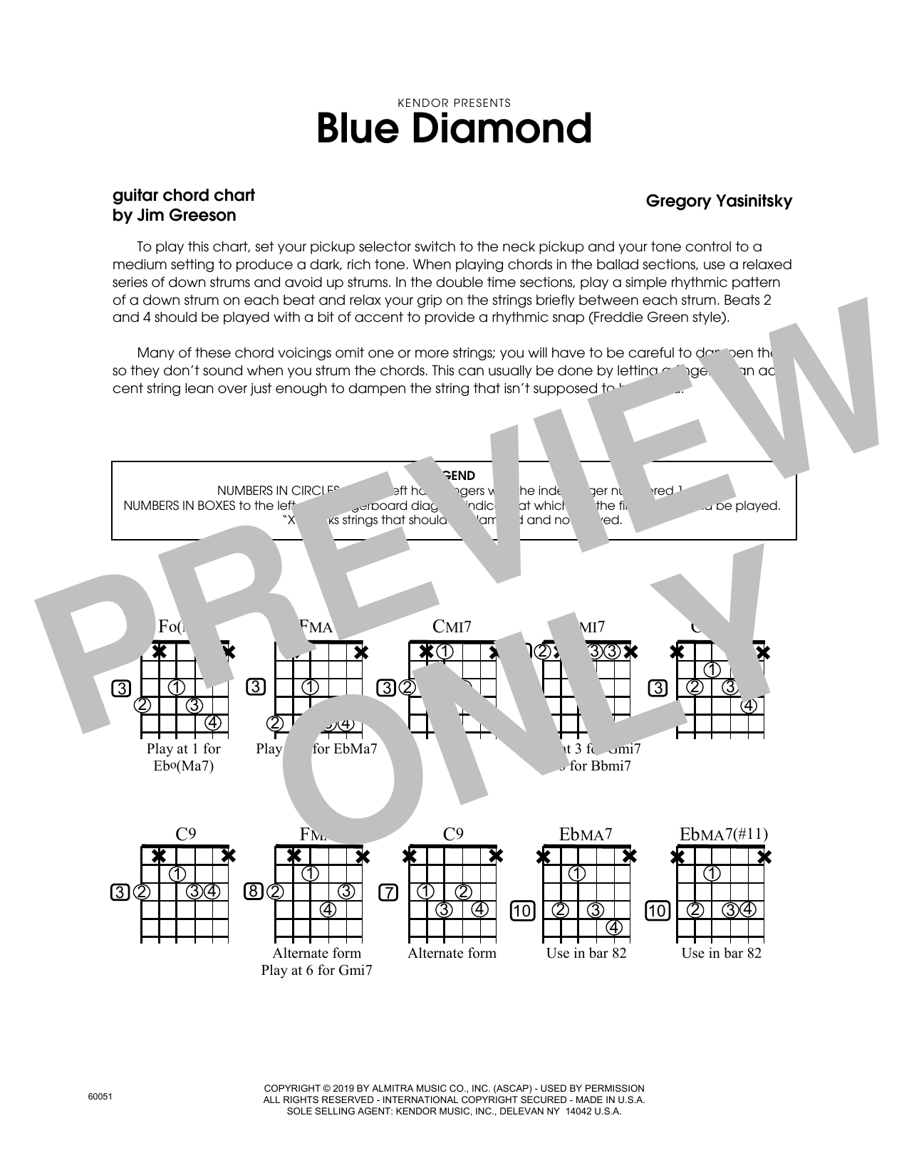 Download Gregory Yasinitsky Blue Diamond - Guitar Chord Chart Sheet Music