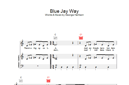 The Beatles Blue Jay Way sheet music notes printable PDF score