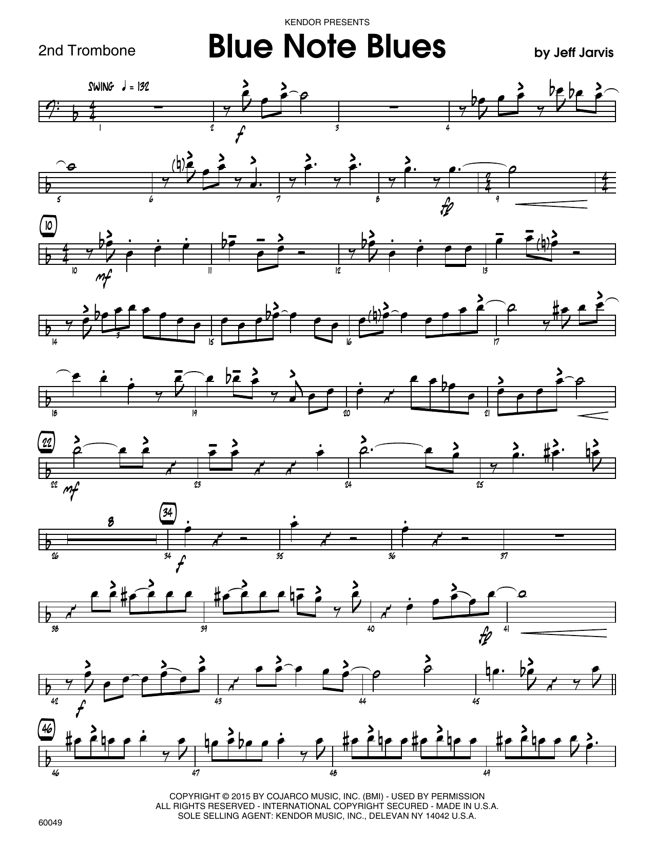 Download Jeff Jarvis Blue Note Blues - 2nd Trombone Sheet Music