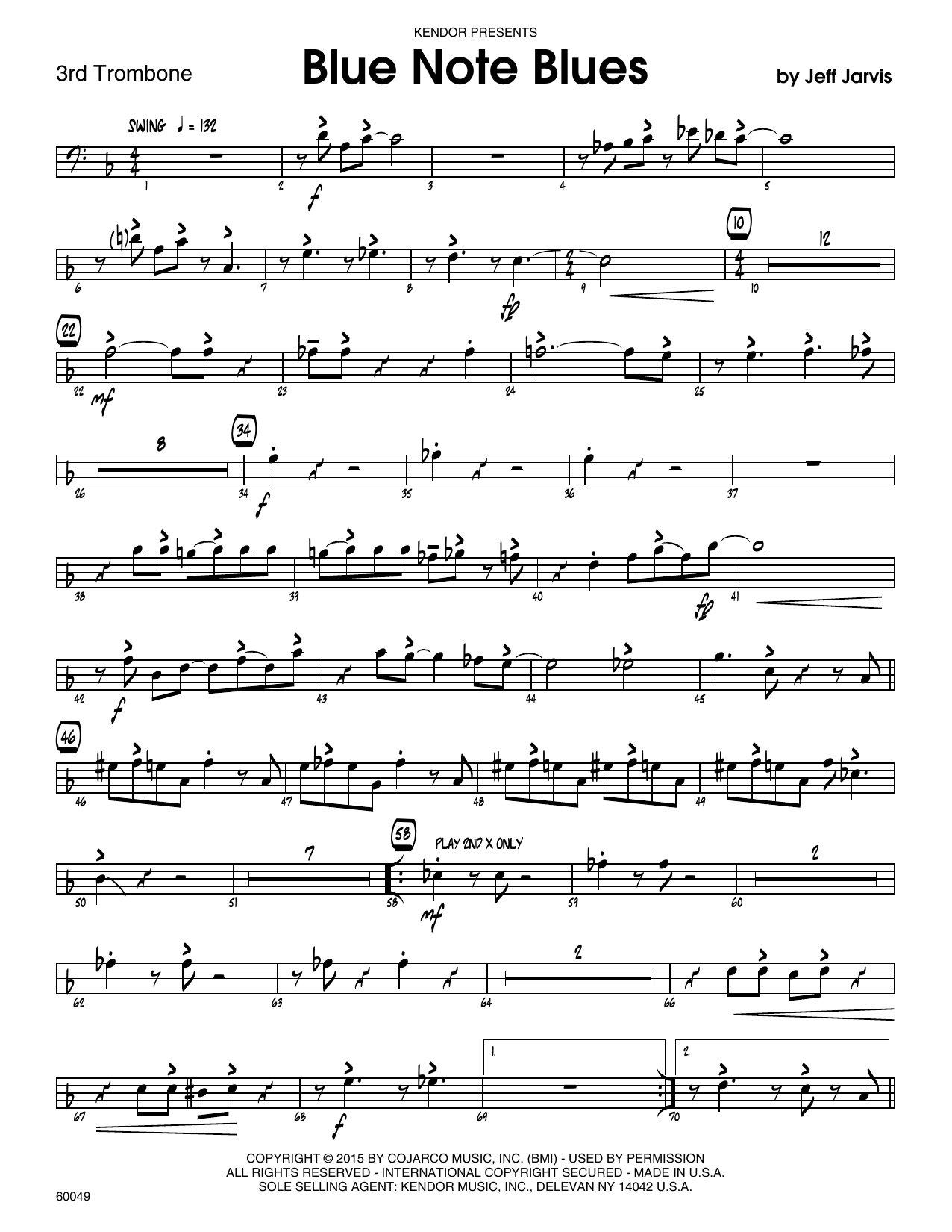 Download Jeff Jarvis Blue Note Blues - 3rd Trombone Sheet Music