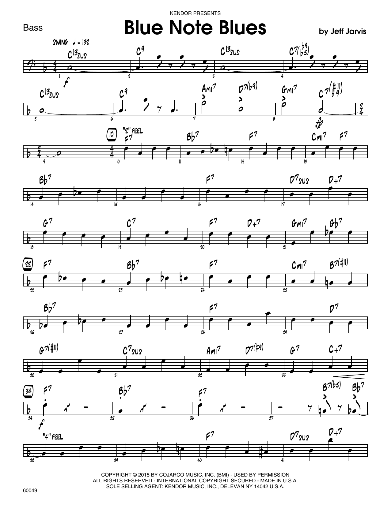 Download Jeff Jarvis Blue Note Blues - Bass Sheet Music