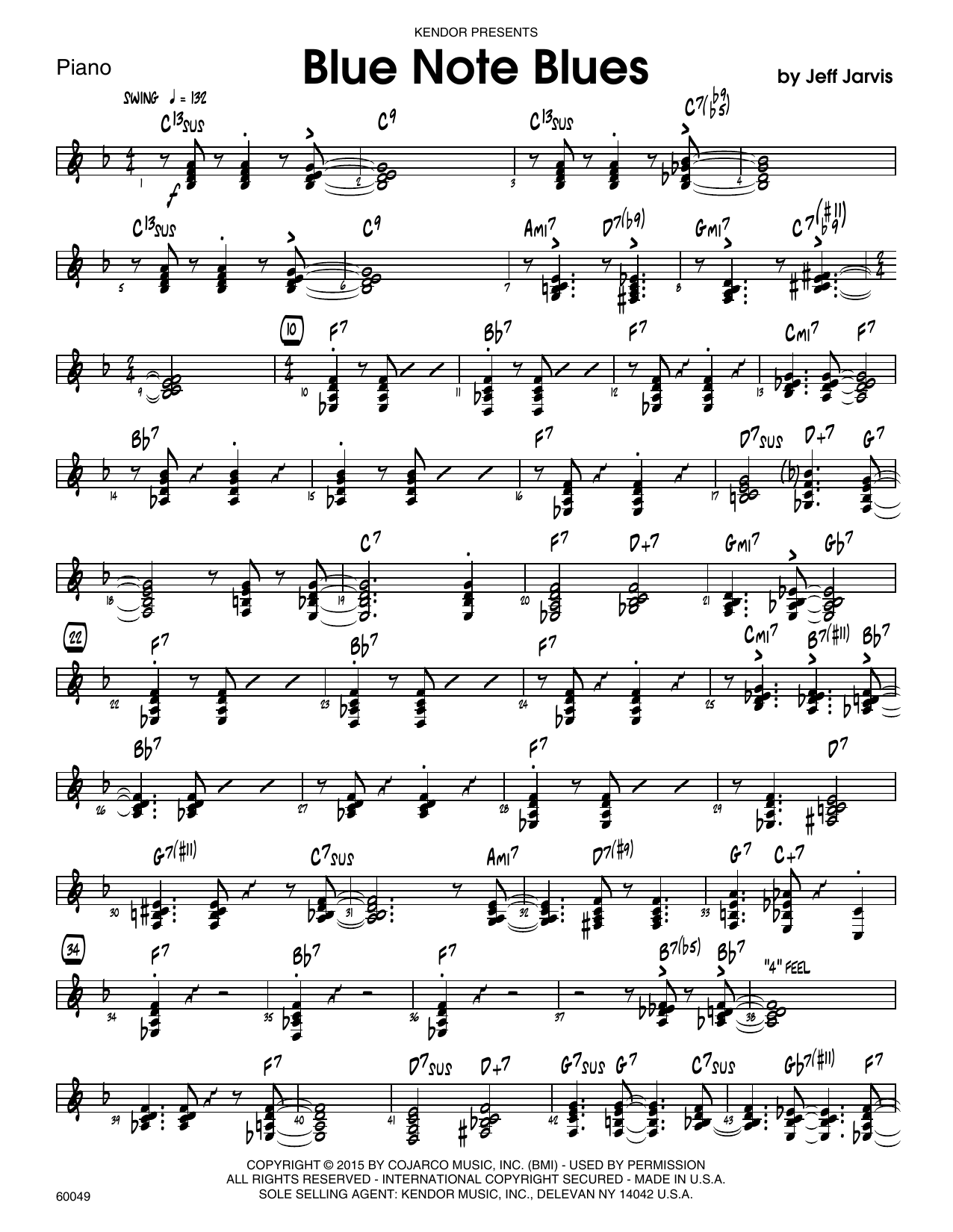 Download Jeff Jarvis Blue Note Blues - Piano Sheet Music