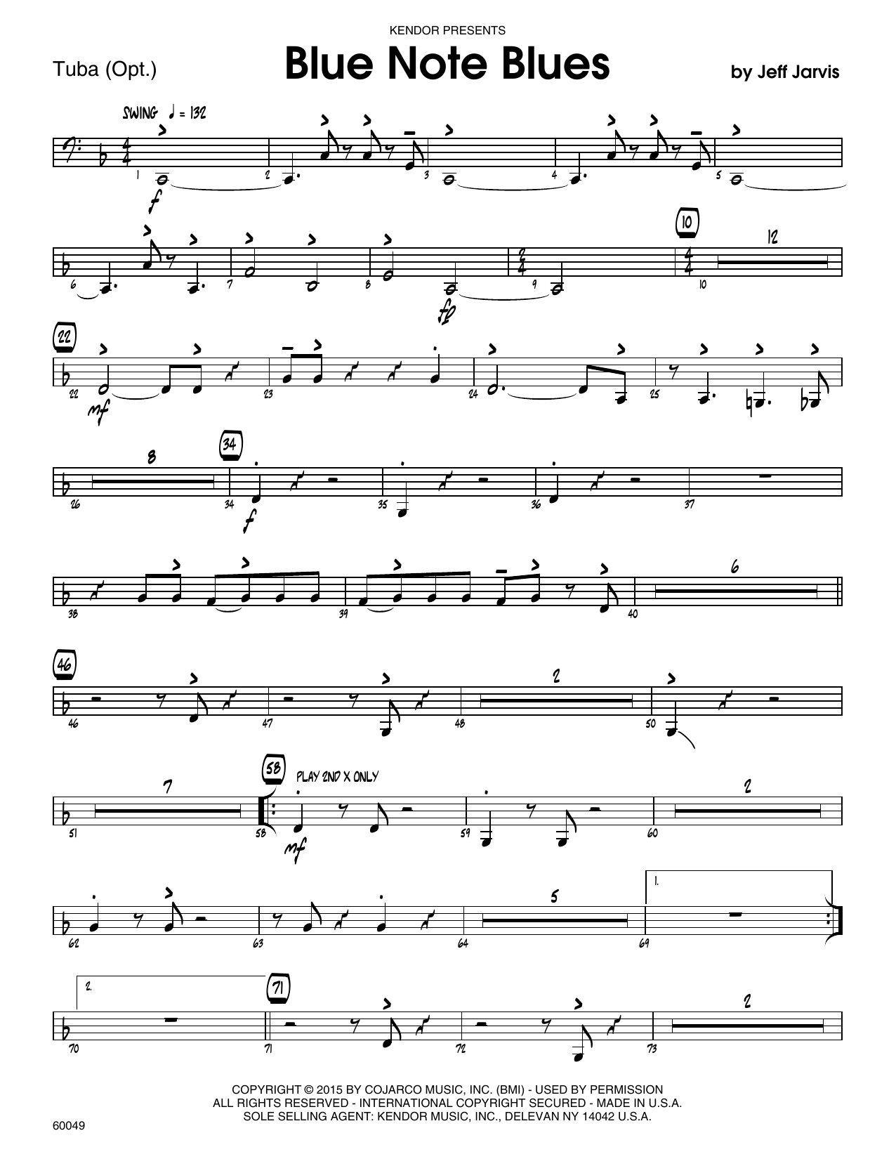 Download Jeff Jarvis Blue Note Blues - Tuba Sheet Music