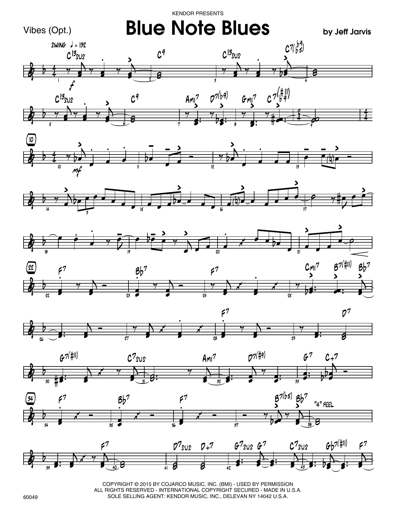 Download Jeff Jarvis Blue Note Blues - Vibes Sheet Music
