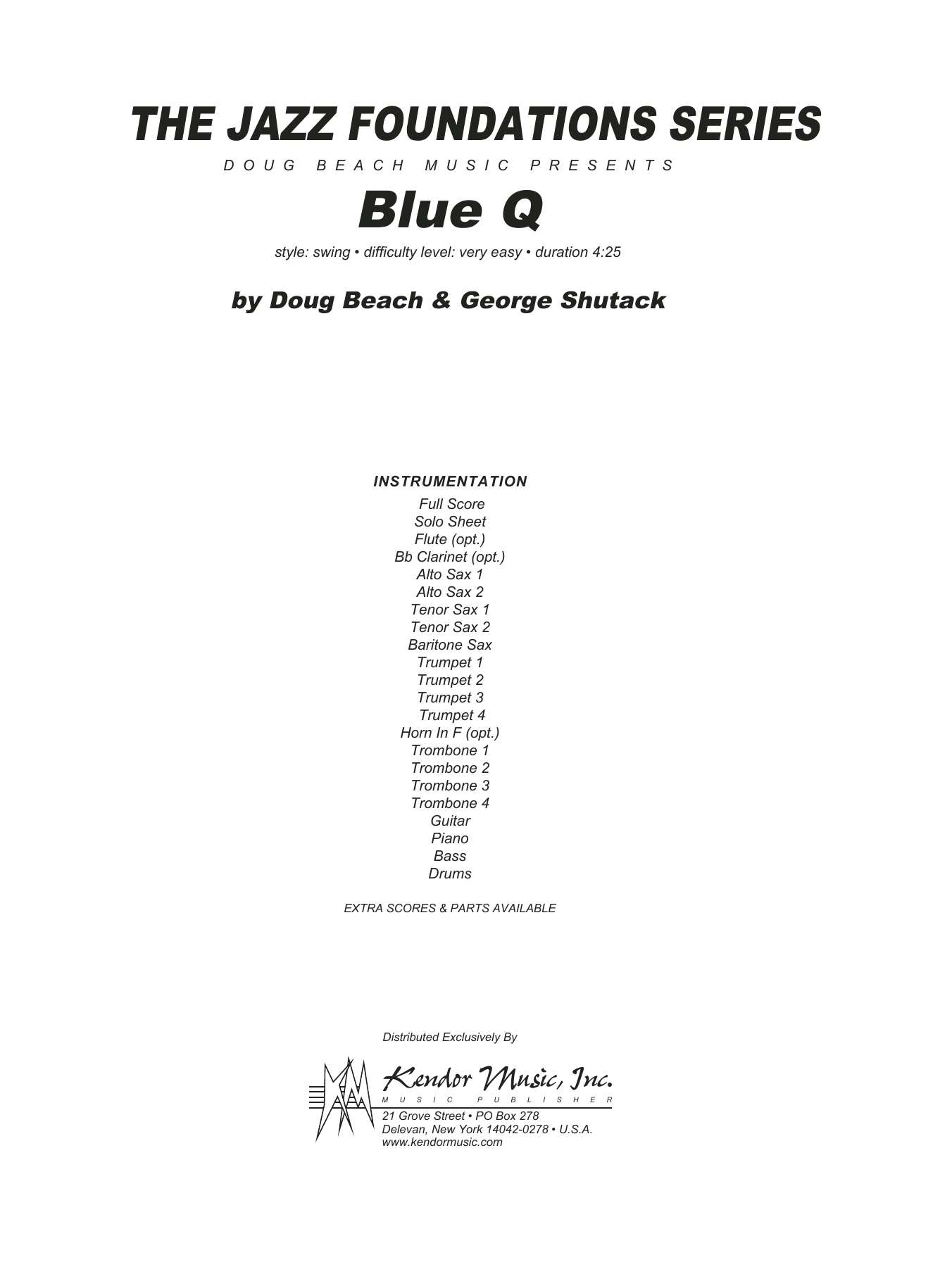 Download Doug Beach Blue Q - Full Score Sheet Music