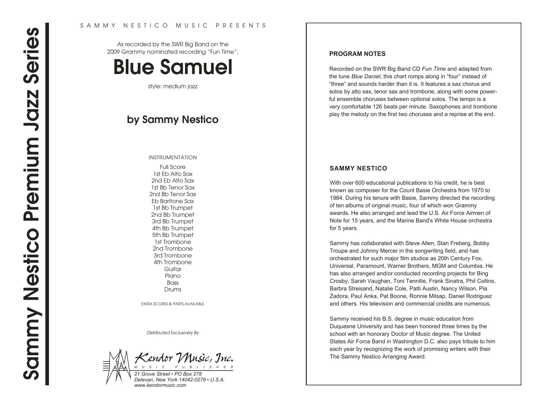 Download Sammy Nestico Blue Samuel - Full Score Sheet Music
