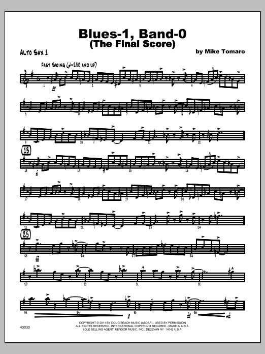 Download Tomaro Blues-1, Band-0 (The Final Score) - Alt Sheet Music