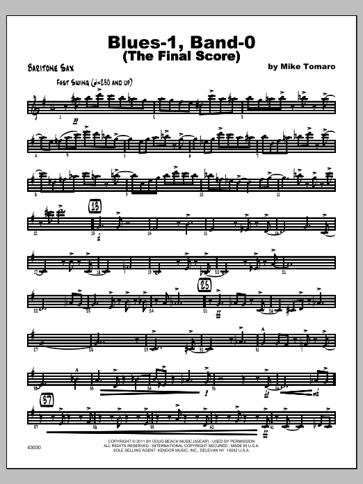Download Tomaro Blues-1, Band-0 (The Final Score) - Bar Sheet Music