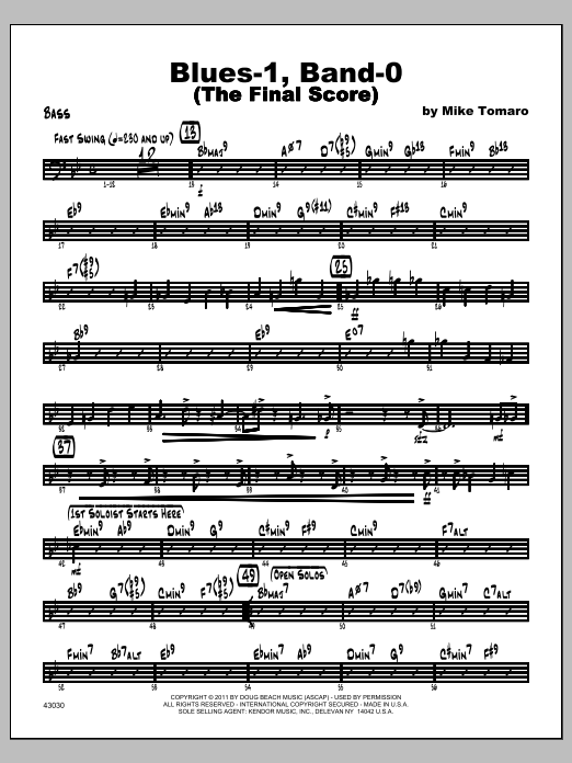 Download Tomaro Blues-1, Band-0 (The Final Score) - Bas Sheet Music