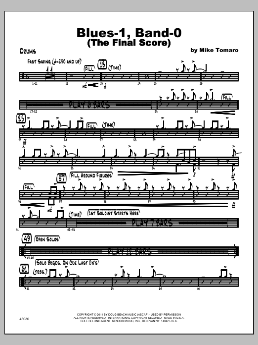 Download Tomaro Blues-1, Band-0 (The Final Score) - Dru Sheet Music