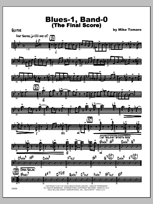 Download Tomaro Blues-1, Band-0 (The Final Score) - Gui Sheet Music