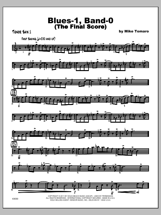 Download Tomaro Blues-1, Band-0 (The Final Score) - Ten Sheet Music